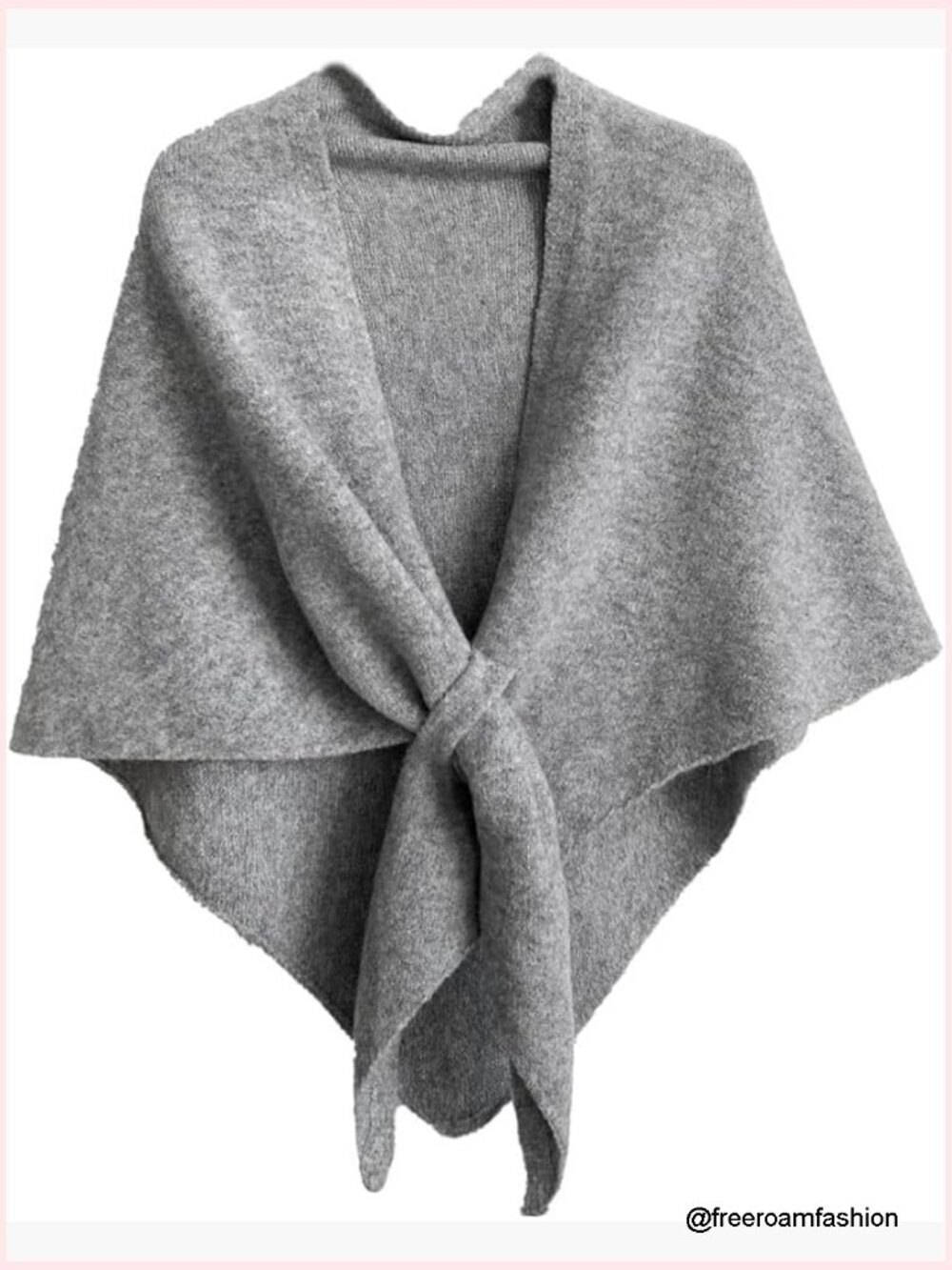 Knotted Open Front Shawl Wrap Wool Blend Lightweight Scarf Fall Winter